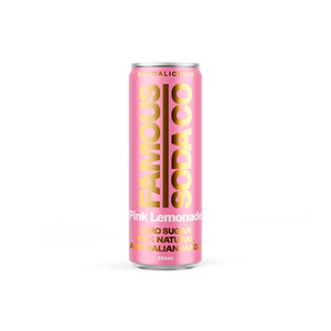 Famous Soda - Pink Lemonade Sparkling Soda (250ml) - Front Side