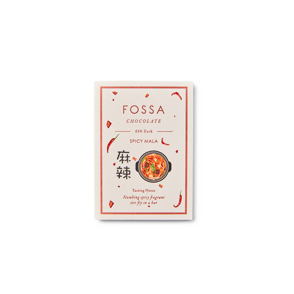 
            
                Load image into Gallery viewer, Fossa Chocolate - Spicy Mala 65% Dark Chocolate (50g)
            
        