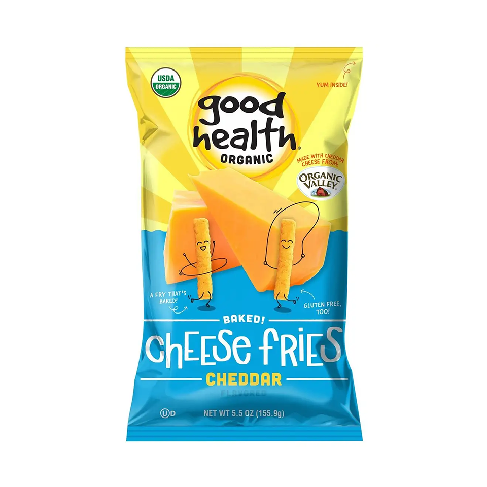 Good Health Organic - Baked Cheese Fries Cheddar (155g) - Front Side