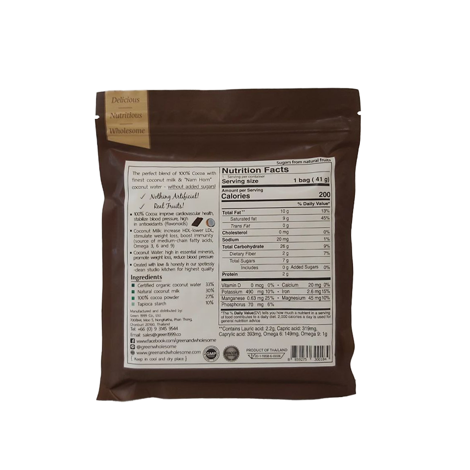 Snac Chocolate Green & Wholesome - Dark Chocolate with Coconut Milk Freeze Dried Snac ...