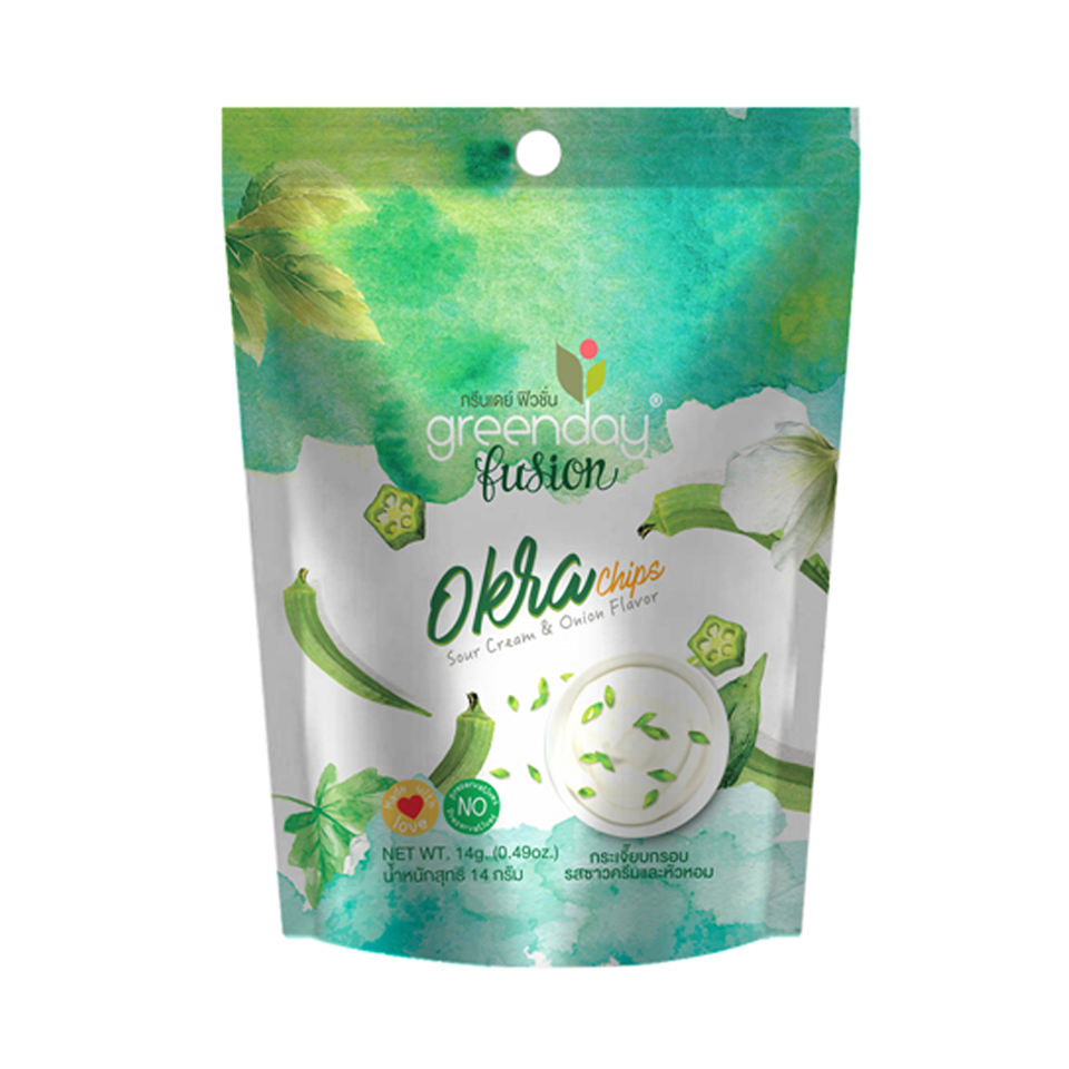 Greenday - Sour Cream & Onion Okra Chips (14g) (36/carton)
