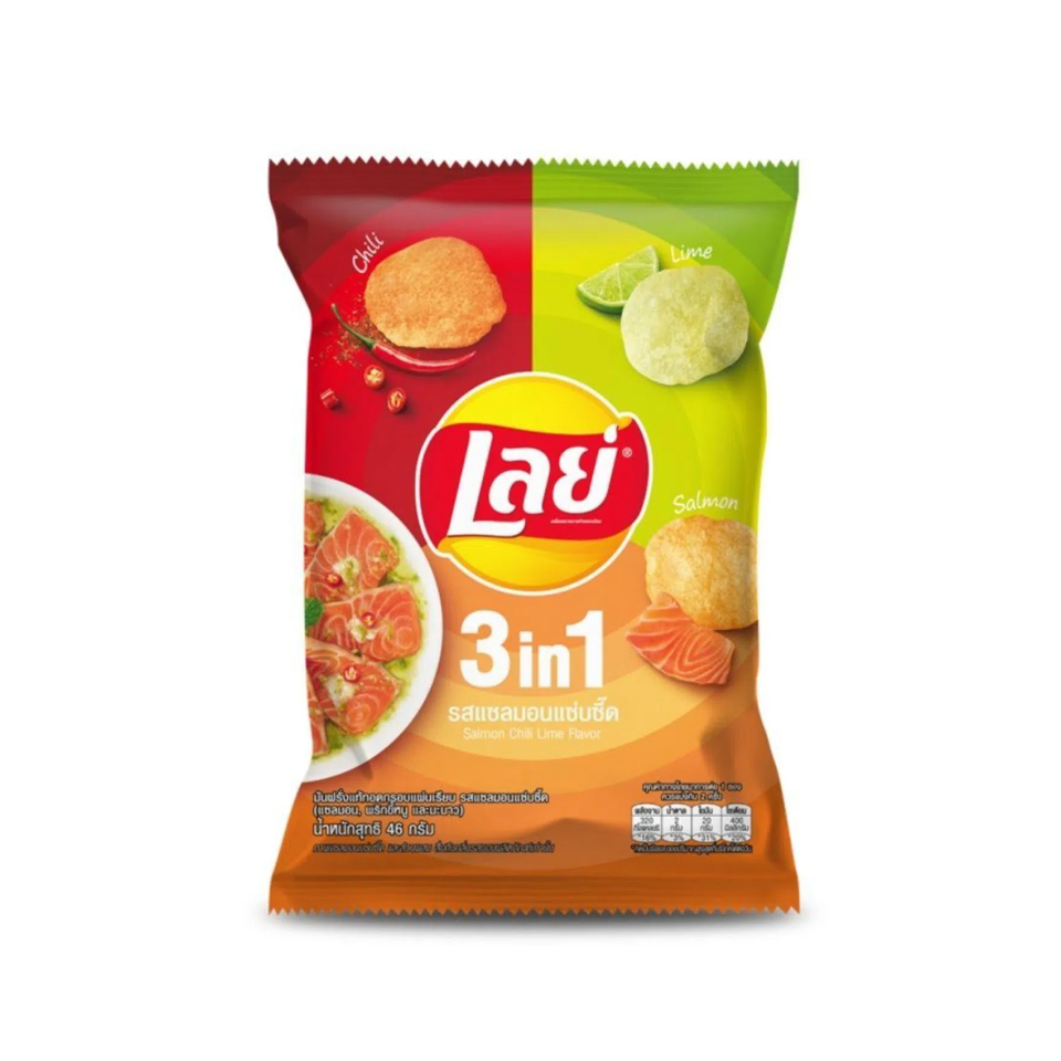 Lays - 3 in 1 Salmon Chilli Lime Potato Chips (46g)