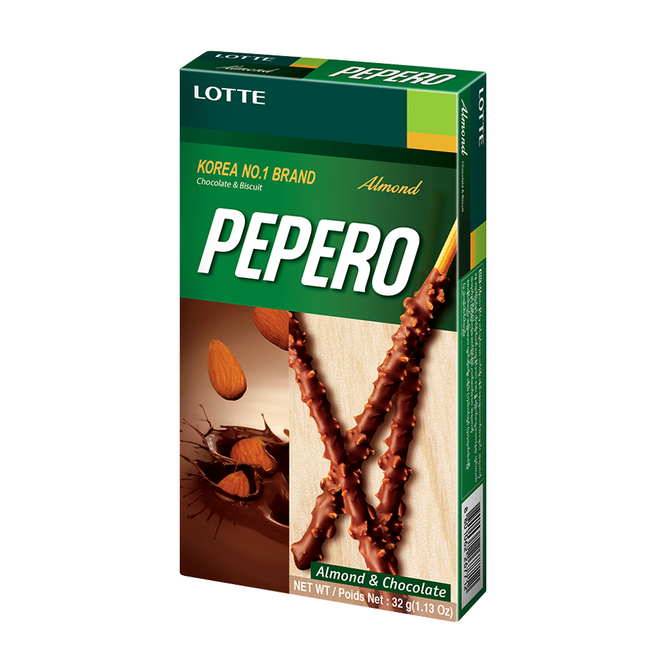 Lotte - Almond & Chocolate Pepero Stick (32g) - Front Side