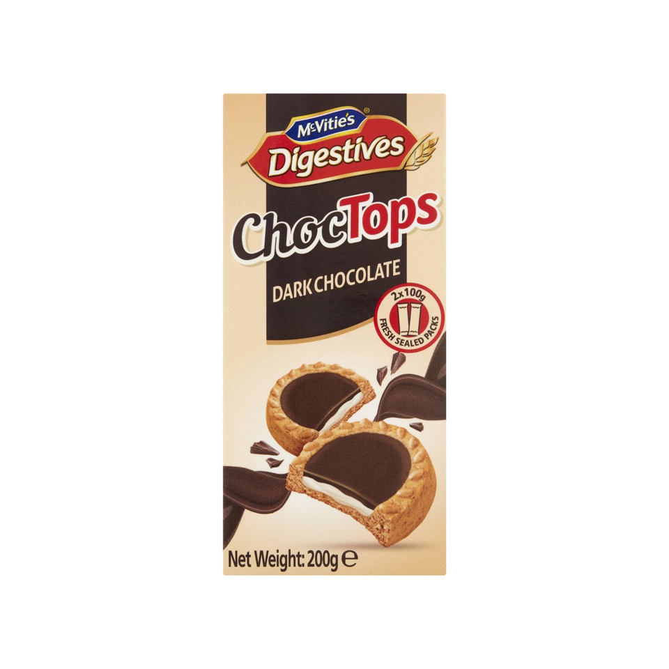 McVitie's - Dark Chocolate Choc Tops Digestives Biscuits (200g)