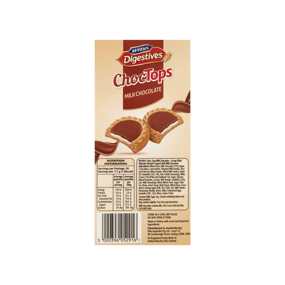 
            
                Load image into Gallery viewer, McVitie&amp;#39;s - Milk Chocolate Choc Tops Digestives Biscuits (200g)
            
        