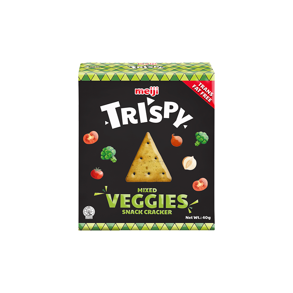 Meiji - Trispy Mixed Vegetable Cracker (40g) - Front Side