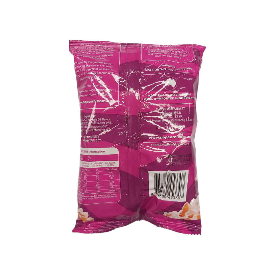 Movietime - Salt And Vinegar Popcorn (30g) (24/carton)