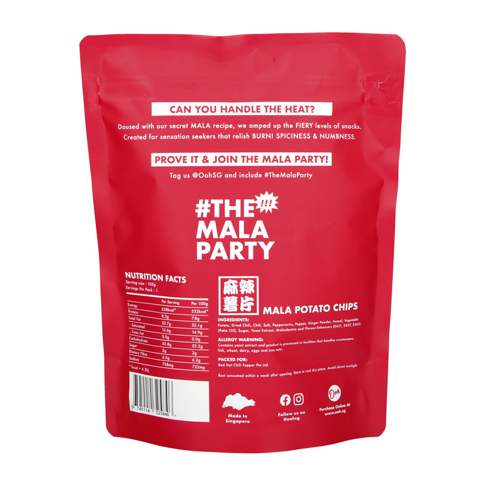 Ooh Lala - Mala Potato Chips (105g) - Back Side