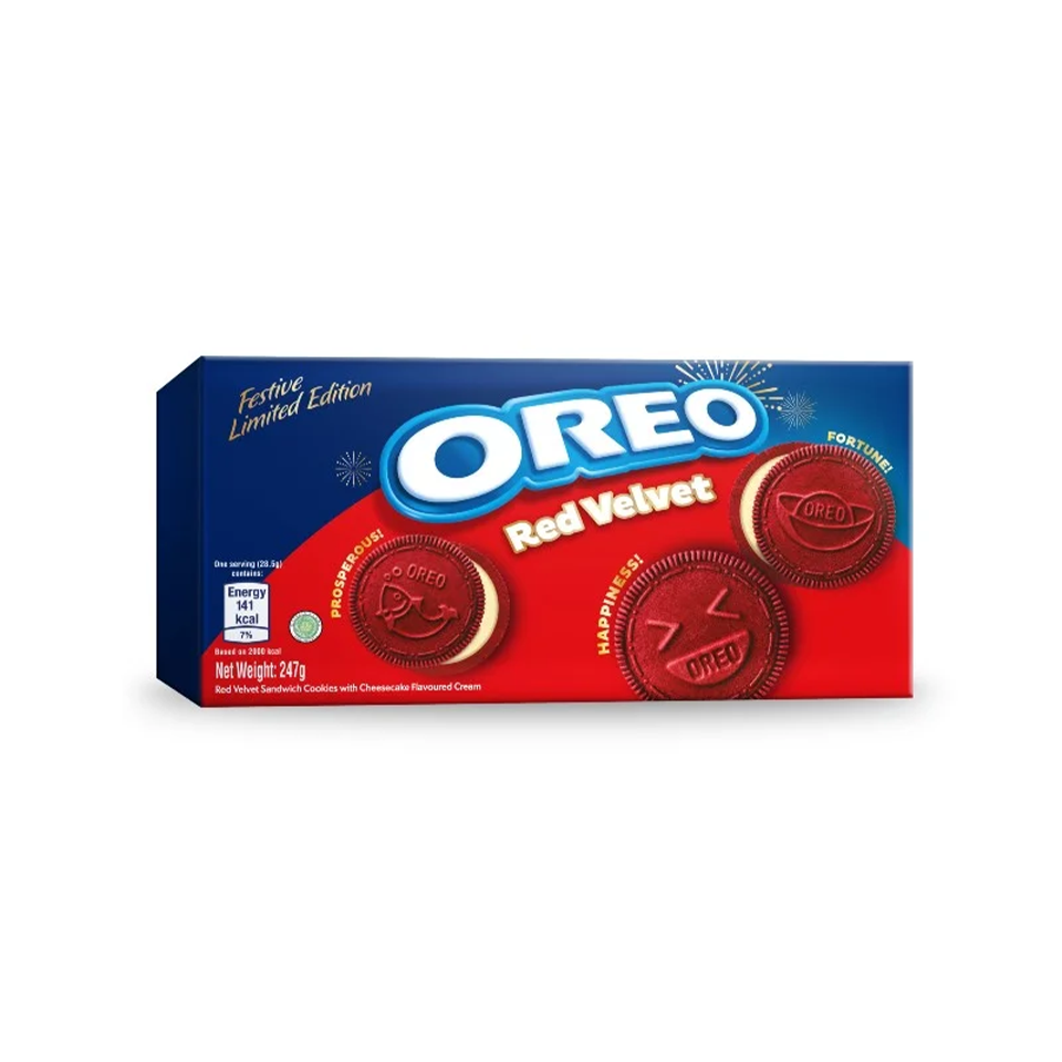 Oreo Festive Limited Edition Red Velvet Cookies (247g) โ Tasty