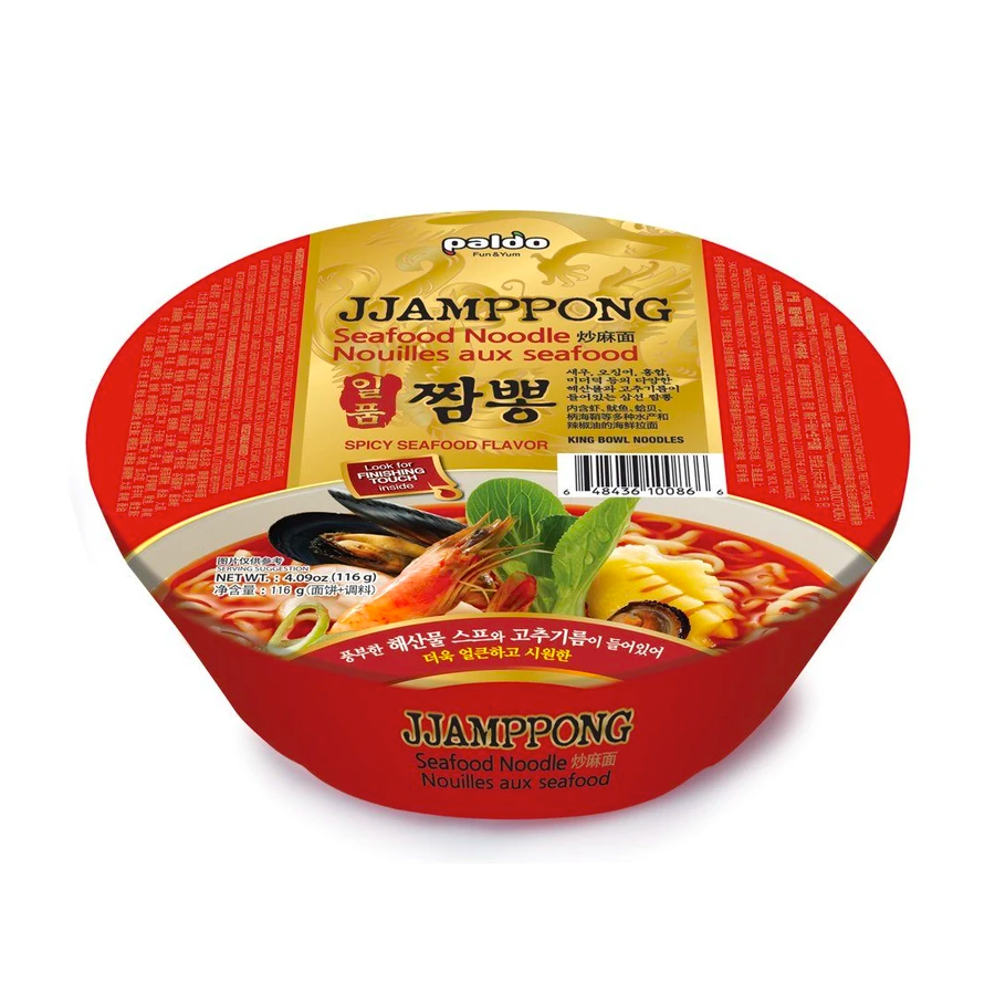Paldo - Jjamppong Seafood Noodles (116g) - Front Side