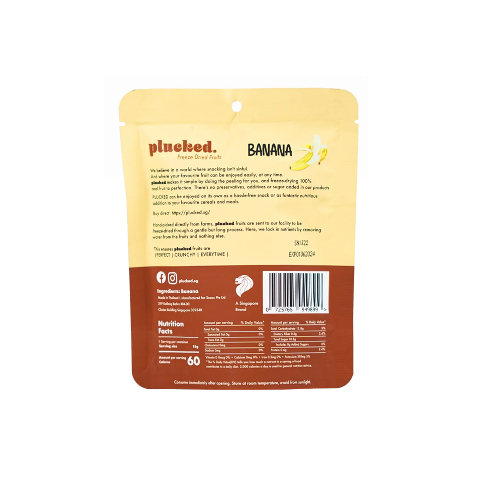 Plucked - Freeze Dried Banana Chips (15g)