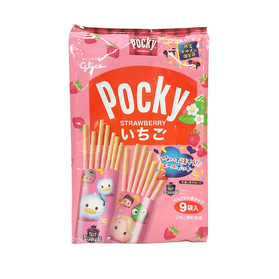 Pocky - Disney Strawberry Biscuits (9/pack) (122g) - Front Side