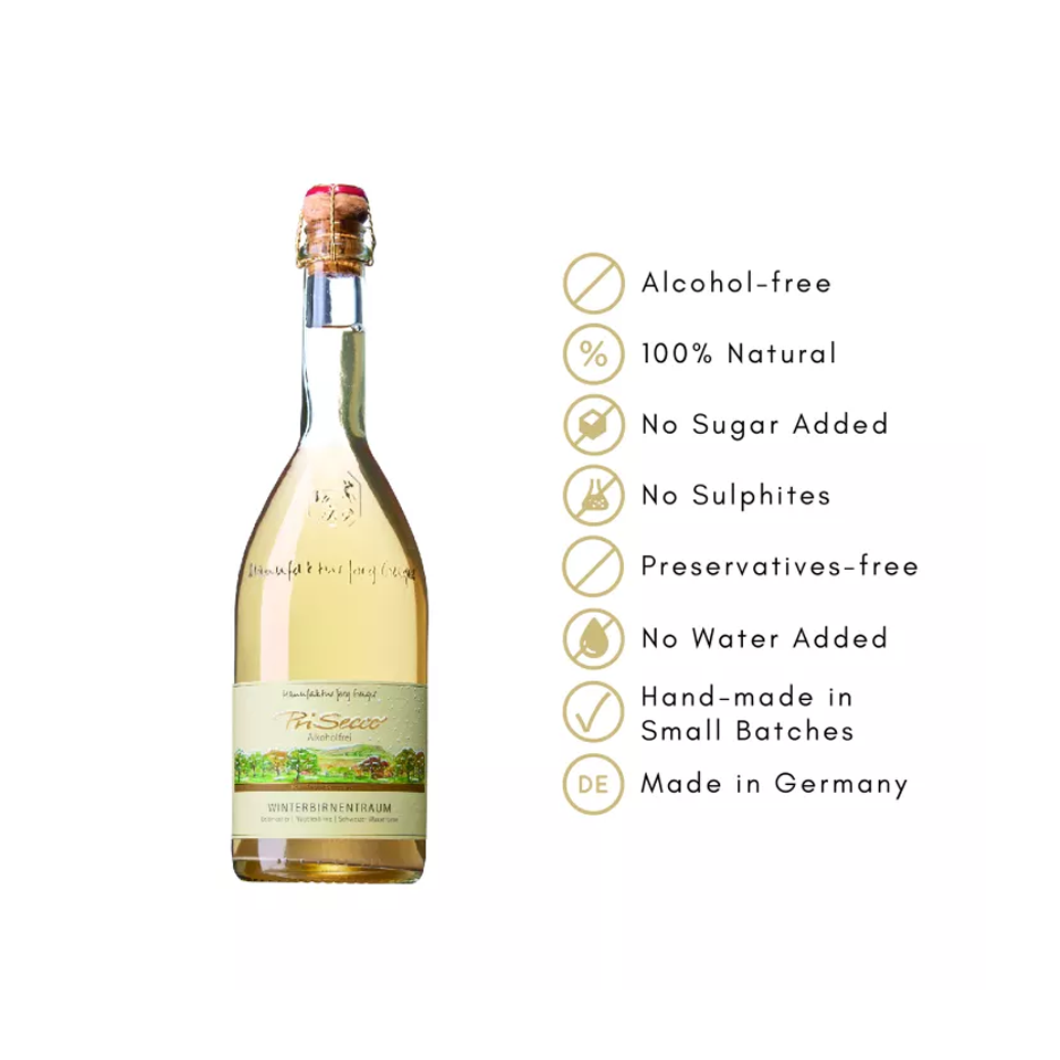 Prisecco - Apple And Pear Non Alcoholic Sparkling White Wine (375ml)