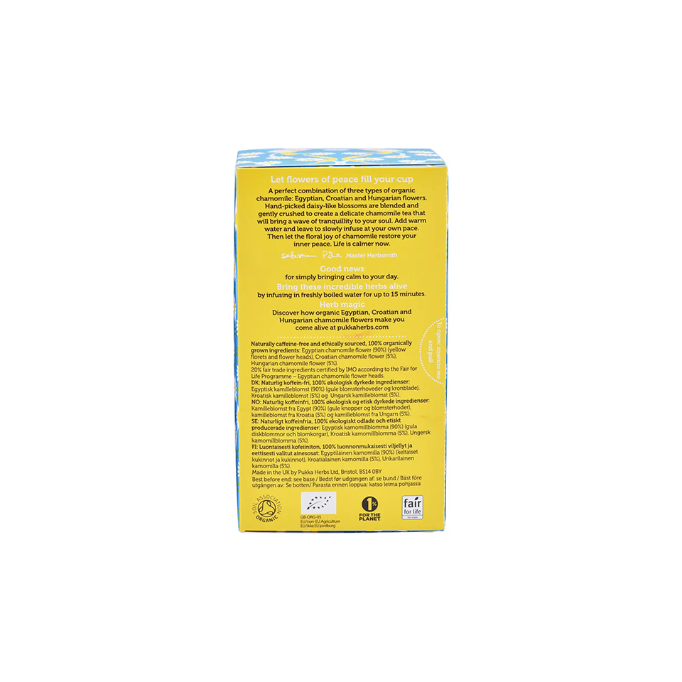 
            
                Load image into Gallery viewer, Pukka - Organic Three Chamomile Herbal Tea (20/pack) (30g) - Product Information
            
        