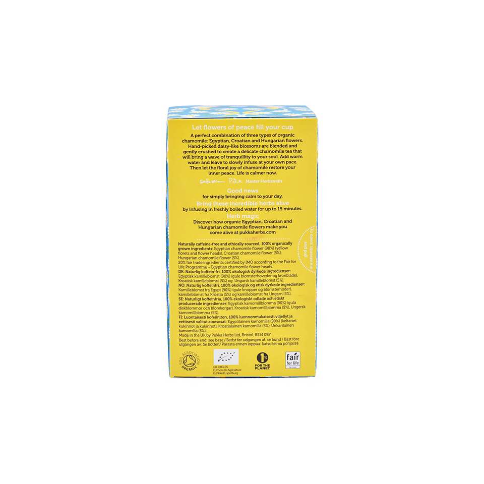 Pukka - Organic Three Chamomile Herbal Tea (20/pack) (30g) - Product Information