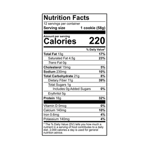 Quest - Chocolate Peanut Butter Protein Cookies (58g) - Nutritional Information