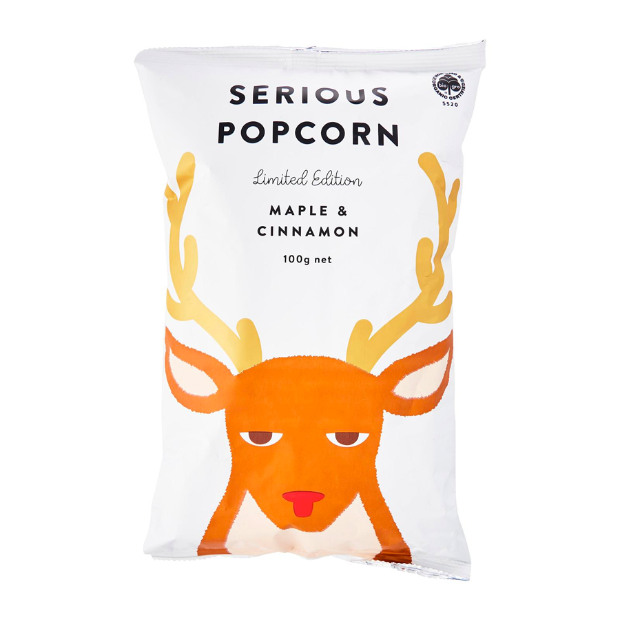 Serious - Limited Edition Maple Syrup And Cinnamon Popcorn (100g) - Front Side