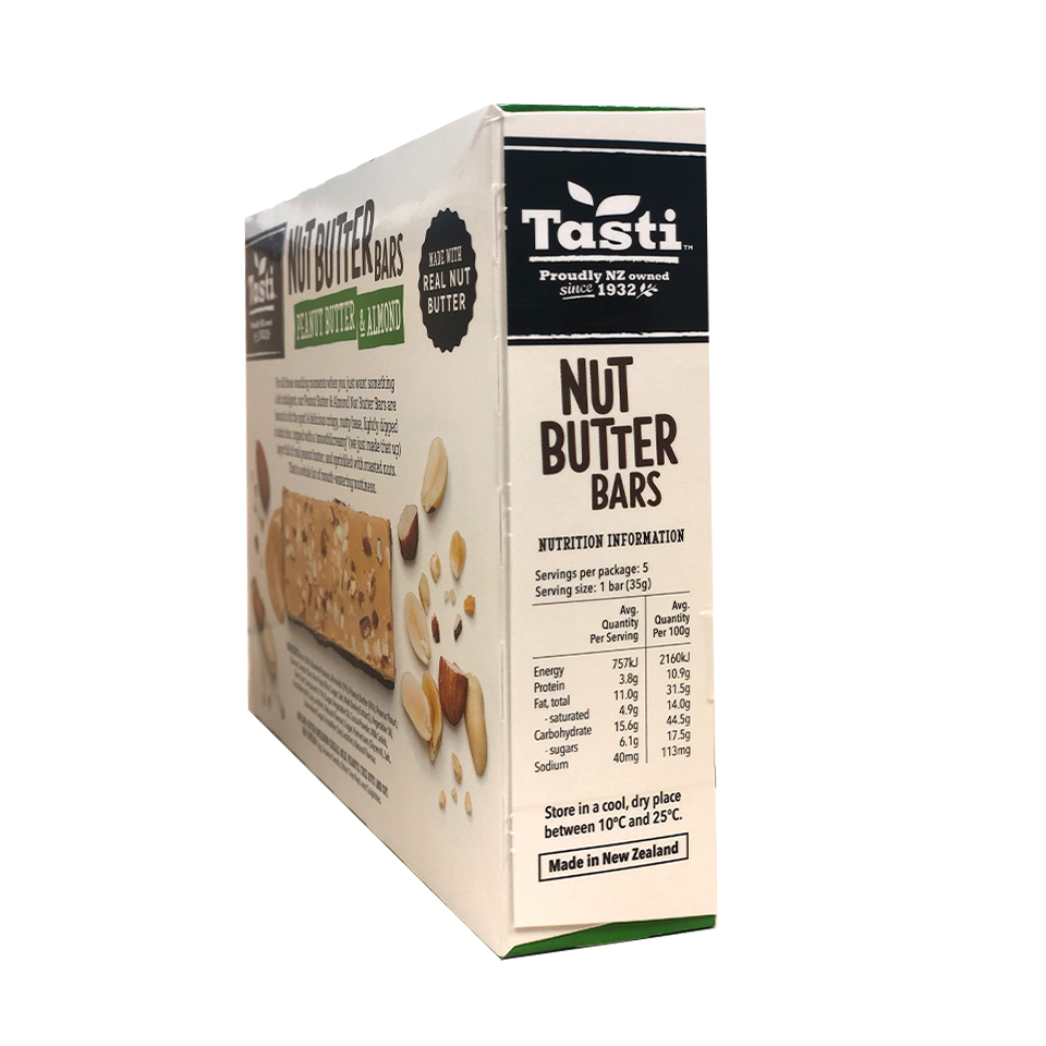 Tasti - Peanut Butter Almond Bar (5/pack) (175g) - Nutritional Information