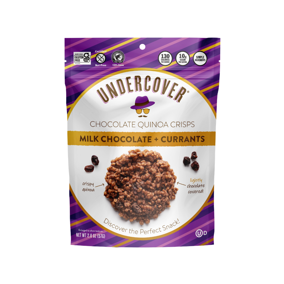 Undercover - Milk Chocolate And Currents Crispy Quinoa (57g) - Front Side