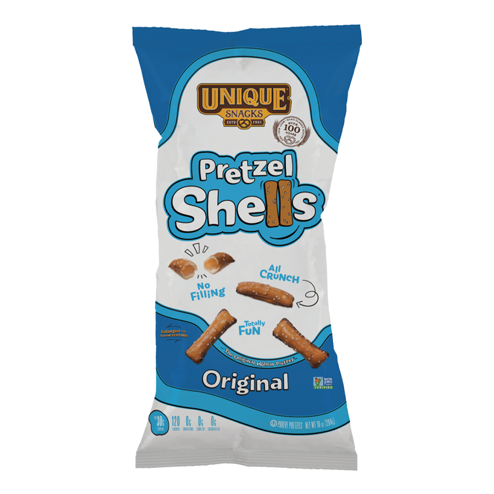 Unique Snacks - Original Pretzel Shells (284g) - Front Side