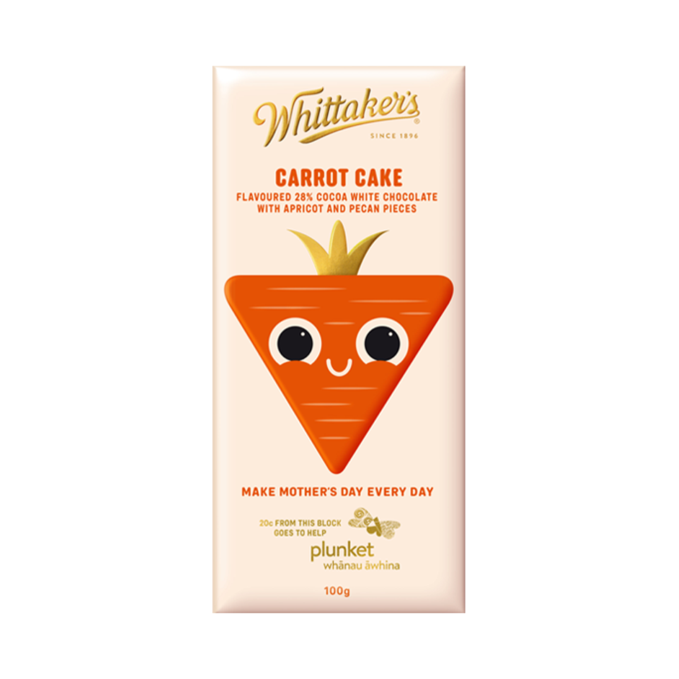 Whittakers - White Chocolate And Carrot Cake (100g) - Front Side