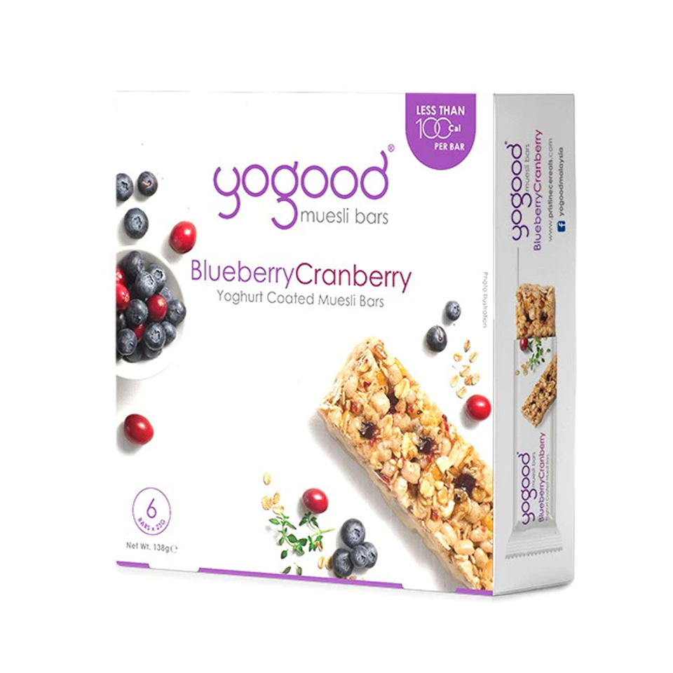 
            
                Load image into Gallery viewer, Yogood - Blueberry &amp;amp; Cranberry Yoghurt Coated Muesli Bars (138g) (6/bars) (10/carton)
            
        