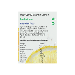 You C1000 - Lemon Vitamin Bottle (140ml)
