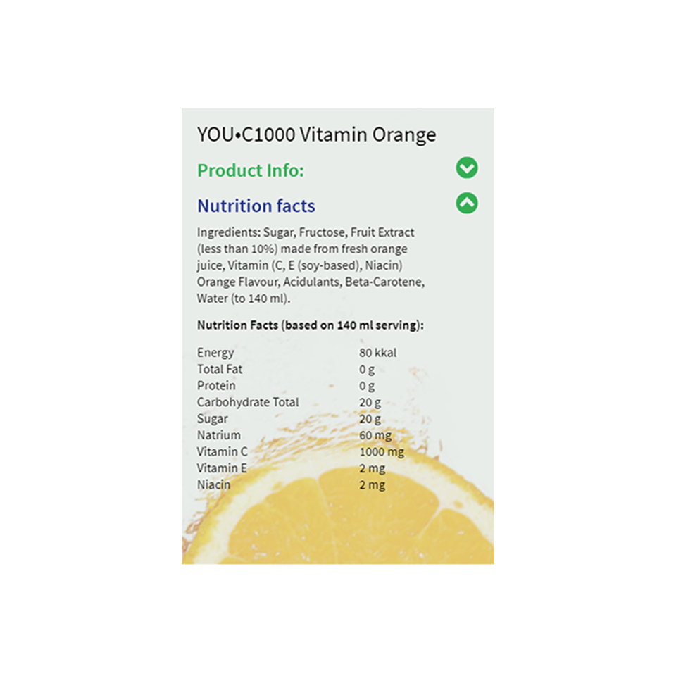 You C1000 - Vitamin Bottle (140ml) - Product Information