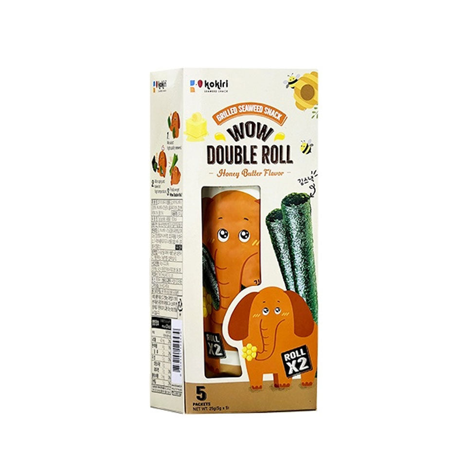 Kokiri - Wow Double Roll Honey Butter Flavour Grilled Seaweed Snack (25g) (5pkt/box)